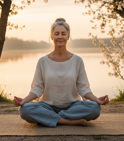 A Lady doing yoga poses